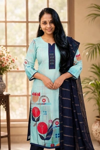 Floral Printed Kurta set With Dupatta In Different Colors - XL, Different Colors