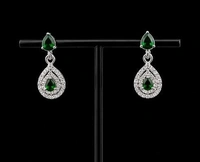 ELEGANT AMERICAN DIAMOND NECKLACE SET - Green