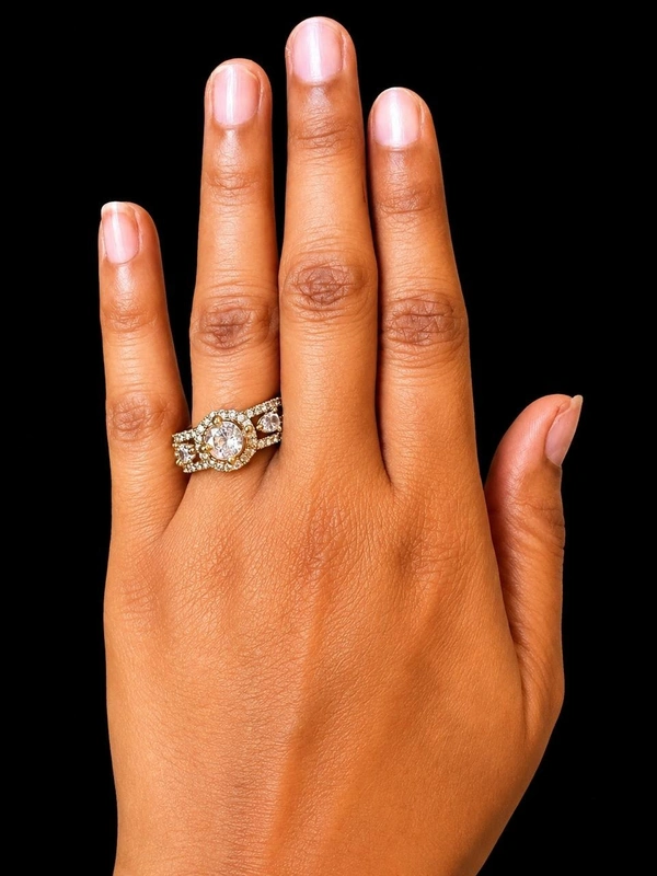 LUXURY AMERICAN DIAMOND FINGER RING - Adjustable, White