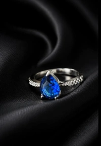 AMERICAN DIAMOND FINGER RING - Adjustable, White, Baby Pink, Blue
