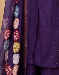 Royal Purple Embroidered Kurta Set With Dupatta - S,M,L,XL,XXL, Royal Purple