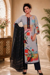 Floral Printed Kurta set With Dupatta In Different Colors - XL, Different colours