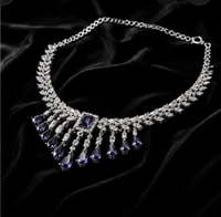 ELEGANT AMERICAN DIAMOND NECKLACE SET - Purple