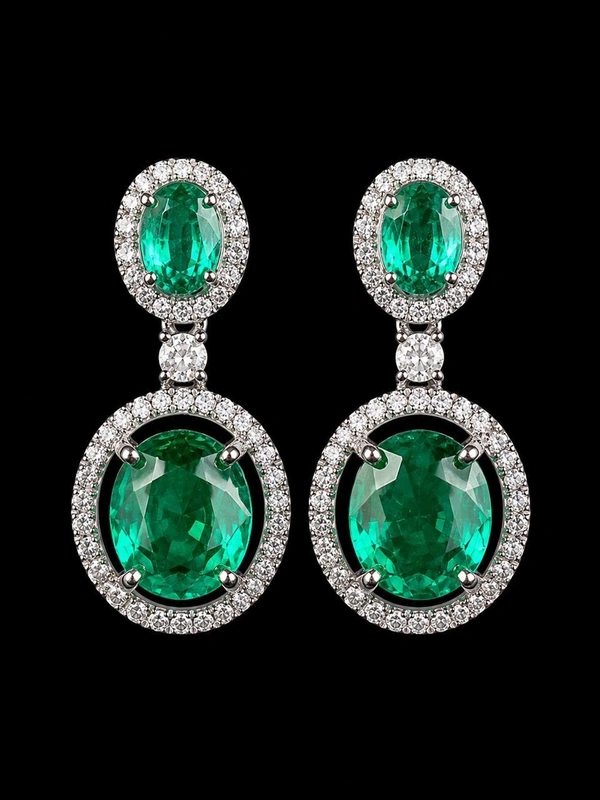 ELEGANT AMERICAN DIAMOND EARINGS - Purple, Mint Blue,Green