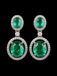 ELEGANT AMERICAN DIAMOND EARINGS - Purple, Mint Blue,Green