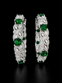 AMERICAN DIAMOND GREEN STONE BANGLES - 2.4 size, Green