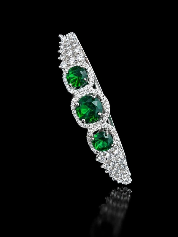 American Diamond Green Stone Designer Bracelet - Green