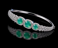 American Diamond Mint Green Designer Bracelet - Mint Green