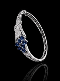 American Diamond Blue Stone Designer Bracelet - Blue