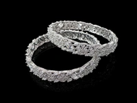 American Diamond White Stone Bangles - 2.6 size, White