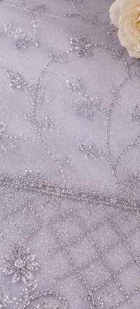 ELEGANT SILVER GREY FLORAL DESIGNER LEHENGA - Silver Grey