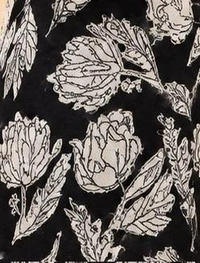 Black And White Floral Printed Kurti - Free Size