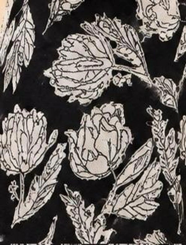 Black And White Floral Printed Kurti - Free Size