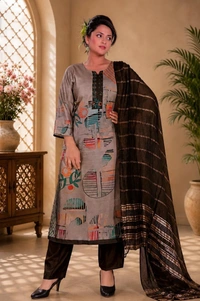 Floral Printed Kurta set With Dupatta In Different Colors - XL, Different colours