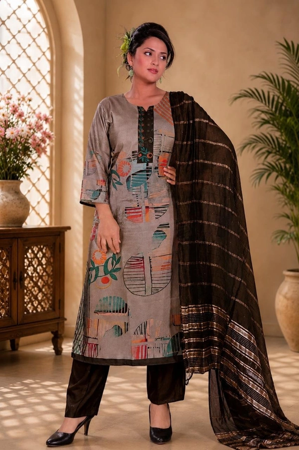 Floral Printed Kurta set With Dupatta In Different Colors - XL, Different colours