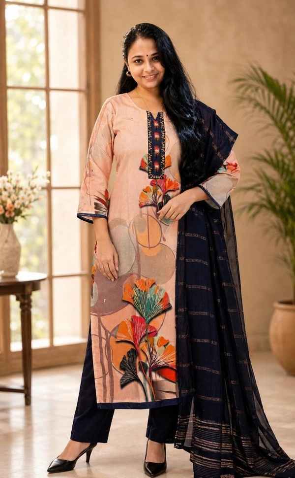 Floral Printed Kurta set With Dupatta In Different Colors - XL, Different Colors