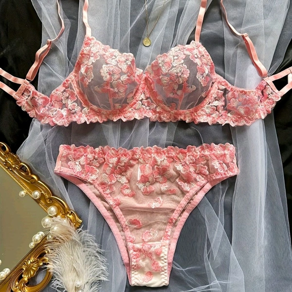 Hot Selling Floral Lace Bra Panty Set for Women
Upgrade your lingerie collection with this stunning 2-piece embroidery floral lace underwear set designed for style, comfort, and confidence. The transparent lace design with soft breathable fabric creates a premium and elegant look perfect for modern women.
šļø Imported Premium Collection
š All India Delivery Available - L, Tickle Me Pink