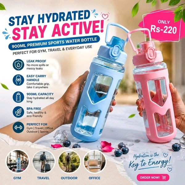 💧🔥 900ML Premium Sports Water Bottle 🔥💧