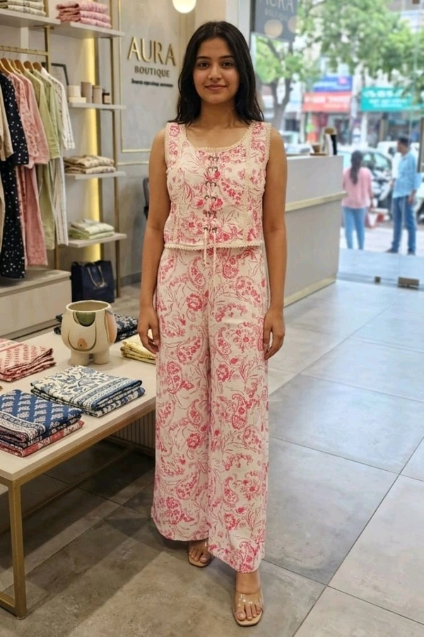 🌸 BFF Printed Lace Co-Ord Set 🌸 - Free Size Upto 42