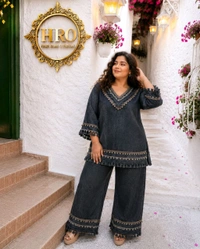 🌸 Premium Bohemian Co-Ord Set 🌸 - Navy Blue