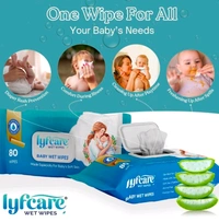 Baby Wipes with Lid Pack of 1 (80 Wipes) | Soft & Gentle Baby Wet Wipes