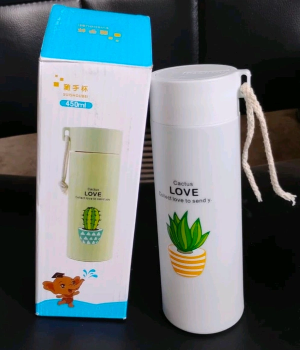 Glass Water Bottle 450ml | Leakproof Reusable Drinking Bottle