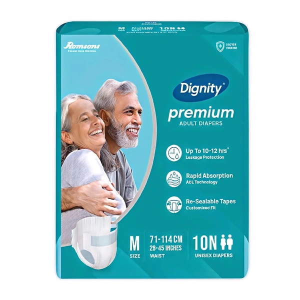 Dignity Premium Tape Style Adult Diapers - M