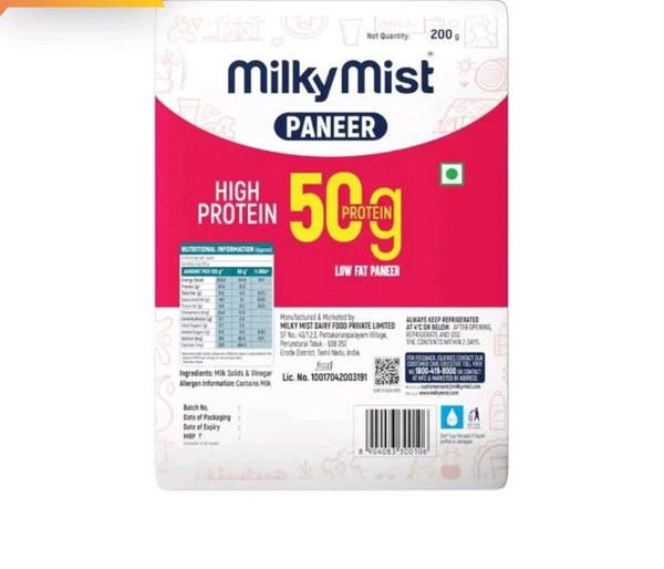 Milky Mist, High Protein,Low Fat Paneer