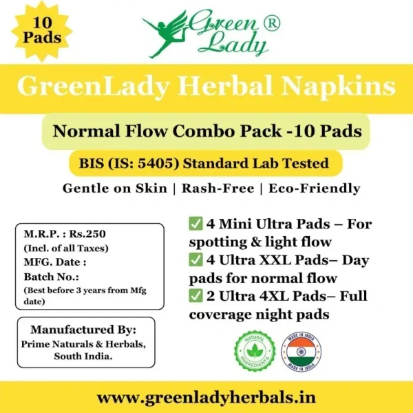 Normal flow combo pack of 10 Ultra variety pads