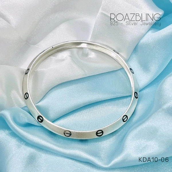 Turkey Matte Finish Kada For Mens In 925 Silver