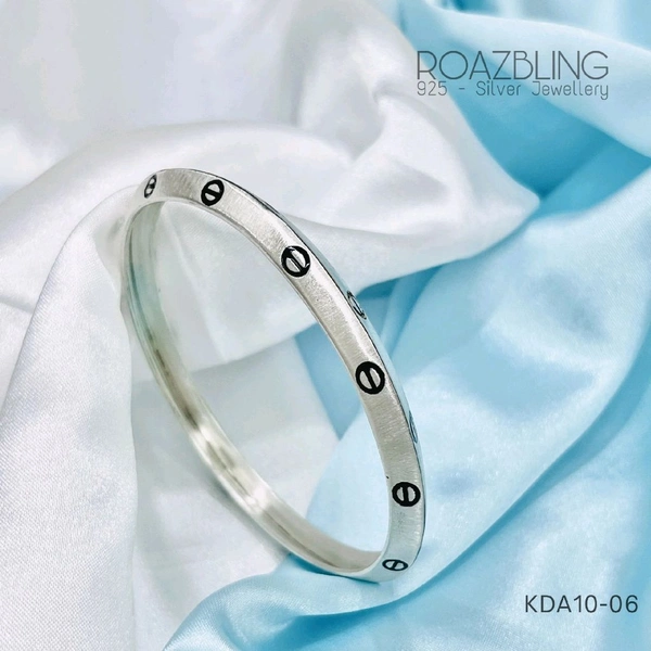 Turkey Matte Finish Kada For Mens In 925 Silver