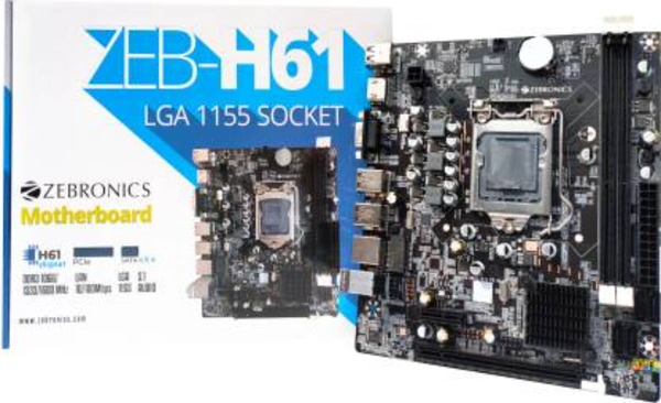 ZEBRONICS ZEB-H61 Motherboard (Black) - BLACK/GREEN/BROWN