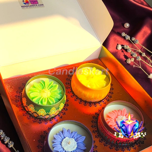 Mandala Tin Floral Candle Gift - Honeysuckle Dew
