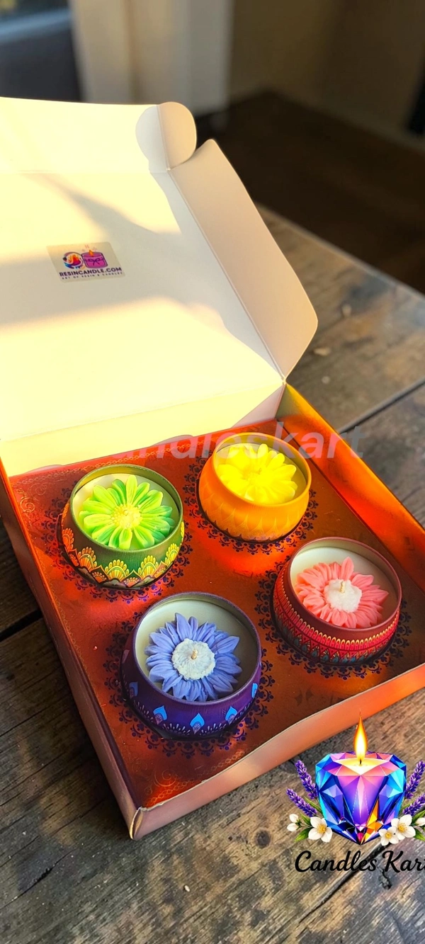 Mandala Tin Floral Candle Gift - Honeysuckle Dew