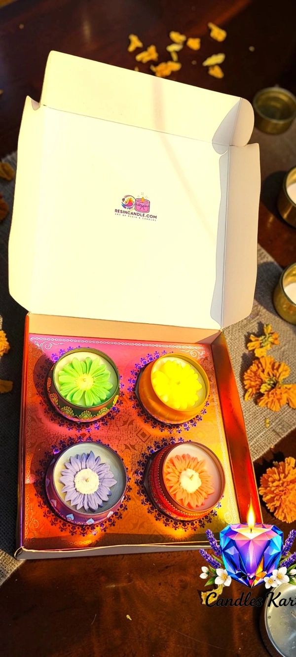 Mandala Tin Floral Candle Gift - Honeysuckle Dew