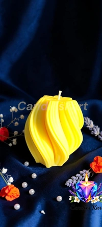 Elegant Swirl Twisted Pillar Candle - Honeysuckle Dew