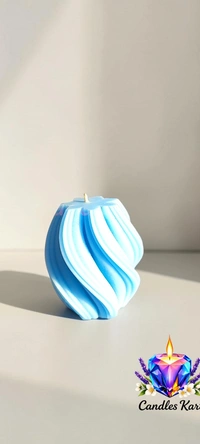 Swirl Twisted Pillar Candle - Lavender Fields