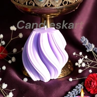 Elegant Swirl Twisted Pillar Candle - Rose Water