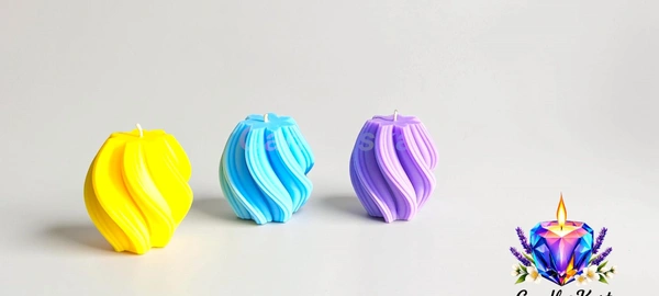 Elegant Swirl Twisted Pillar Candle - Honeysuckle Dew