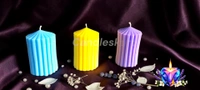 Classic Ribbed Pillar Candle ( Set of 3 ) - Lavender Fields