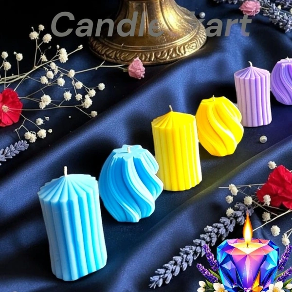 Geometric Pillar Candle Assortment - Rose Water