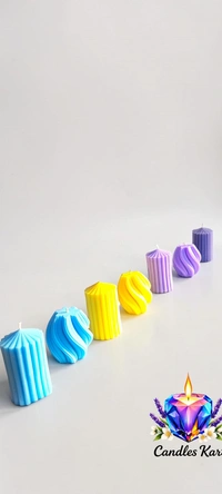 Geometric Pillar Candle Assortment - Vanilla Bean