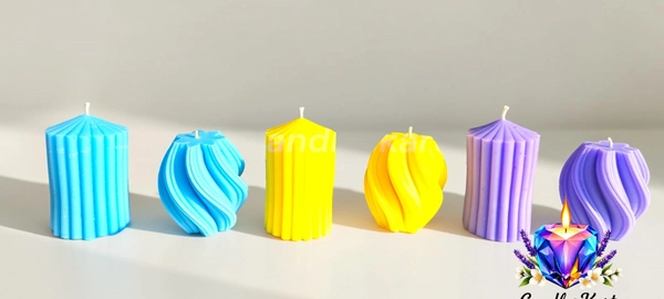 Geometric Pillar Candle Assortment - Vanilla Bean