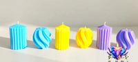 Geometric Pillar Candle Assortment - Rose Water