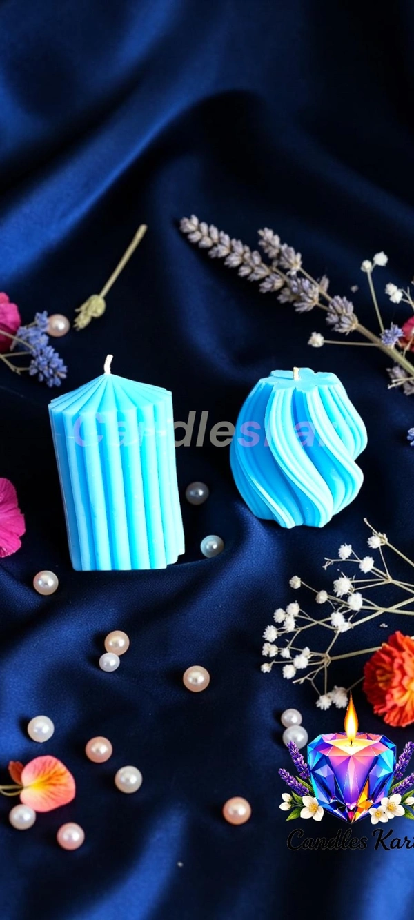 Geometric Pillar Candle Duo - Honeysuckle Dew