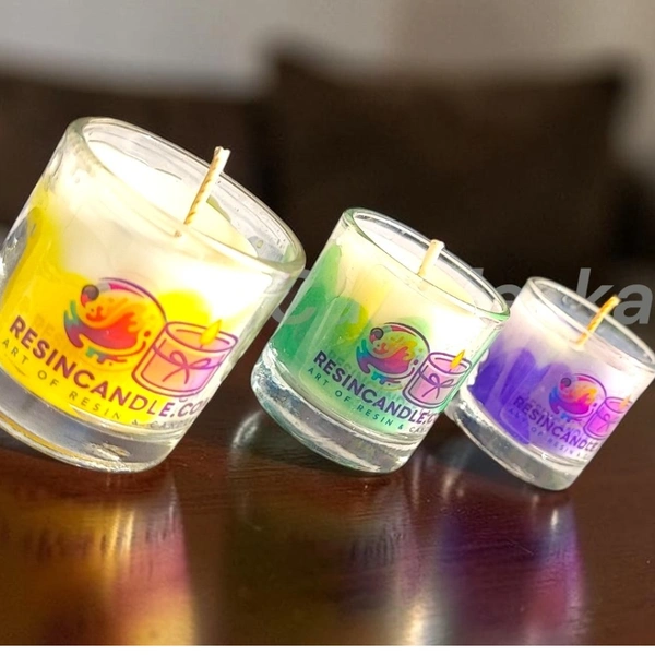 Resin Art Glass Jar Candle - Honeysuckle Dew