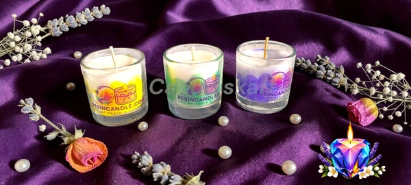 Resin Art Glass Jar Candle - Honeysuckle Dew