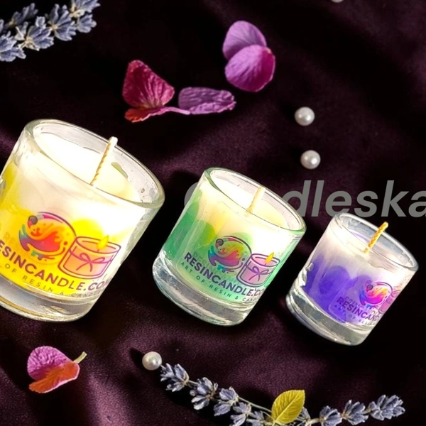 Resin Art Glass Jar Candle - Honeysuckle Dew