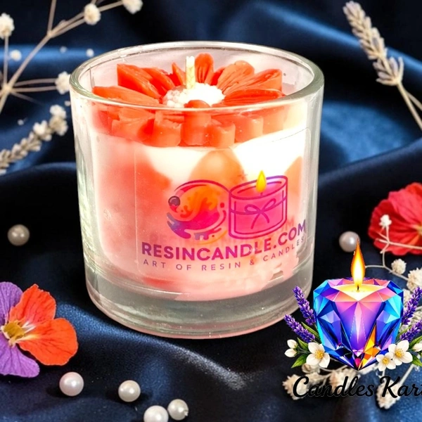 Floral Bloom Glass Jar Candle - Lavender Fields