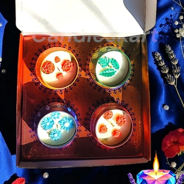 Botanical Mandala Tin Candle Box - Honeysuckle Dew
